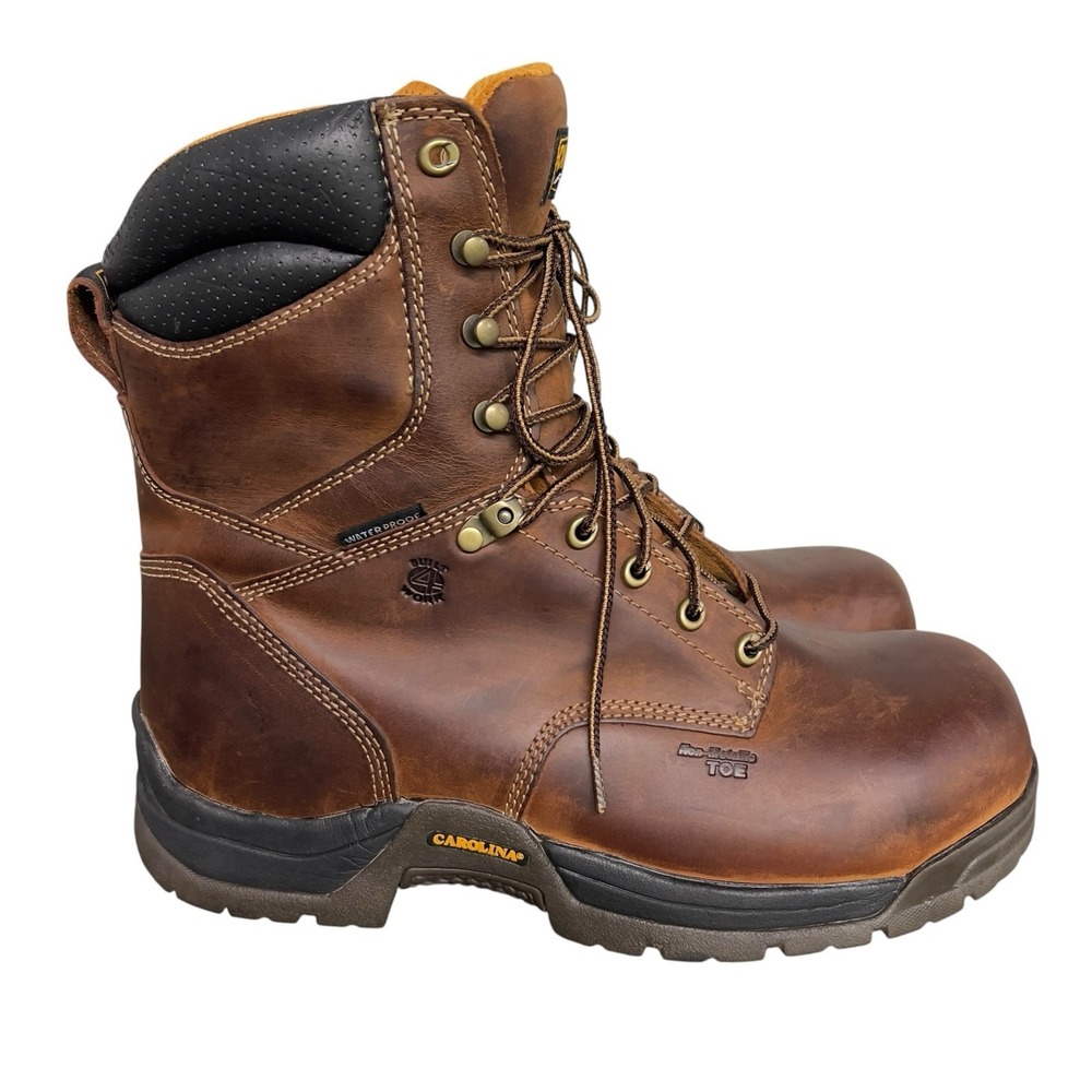 Carolina CA8520 Men's 11 EE Waterproof Iron Metal Toe Work Boots Brown